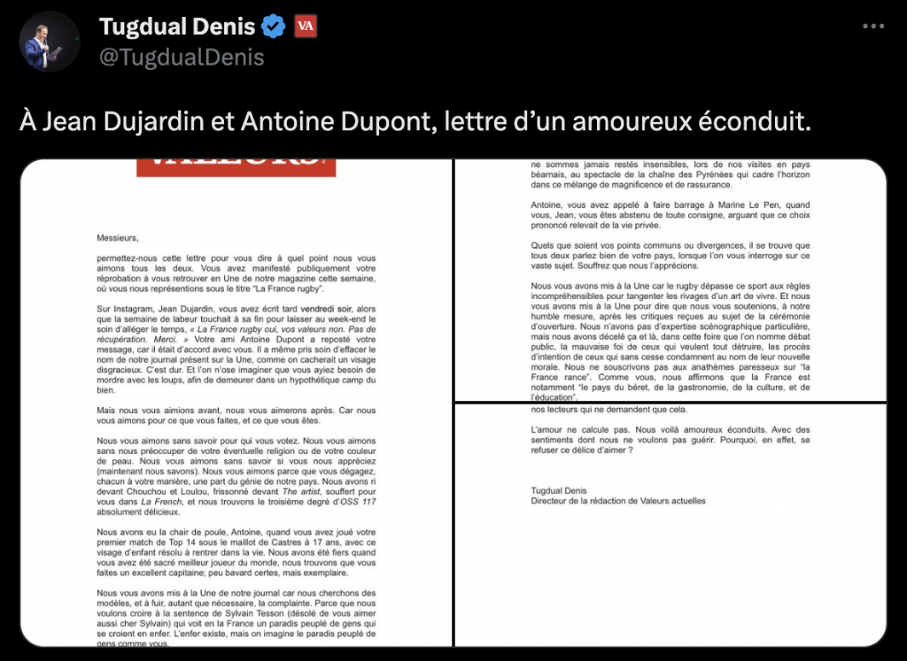 Réponse valeurs actuelles dupont et dujardin