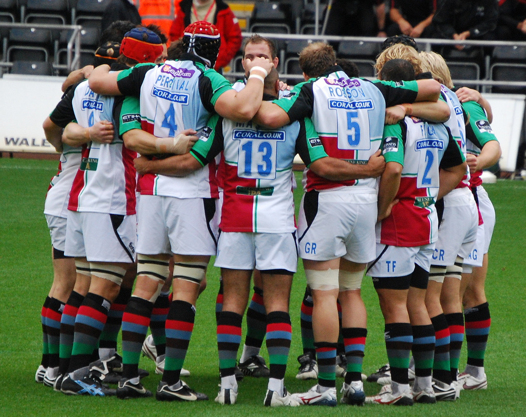 Harlequins huddle